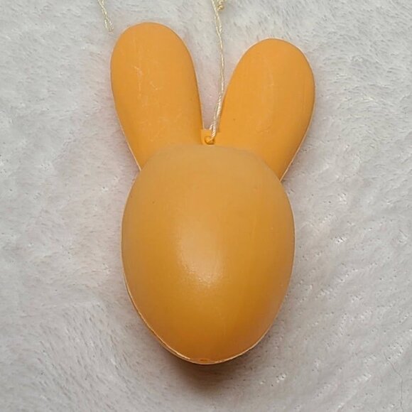 Vtg Sun Hill Bunny Rabbit Blow Mold Plastic Easter Egg Hanging Ornament Orange - Picture 3 of 5